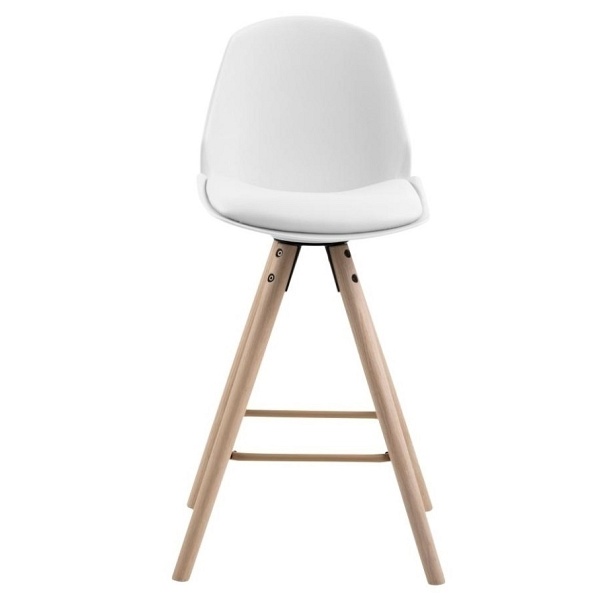 Stołek barowy Oslo biały high - ACTONA